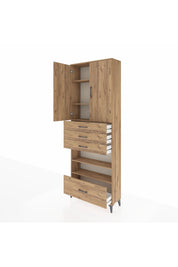 Arges Dolap 5 Raflı 4 Çekmeceli 2 Kapaklı 88x30x243 - S33M019V9A