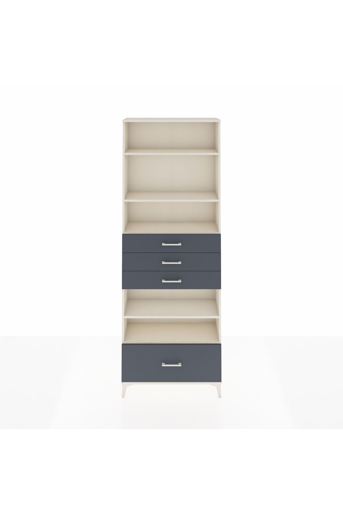 Arges Dolap 5 Raflı 4 Çekmeceli 88x30x243 - S33M020V2A