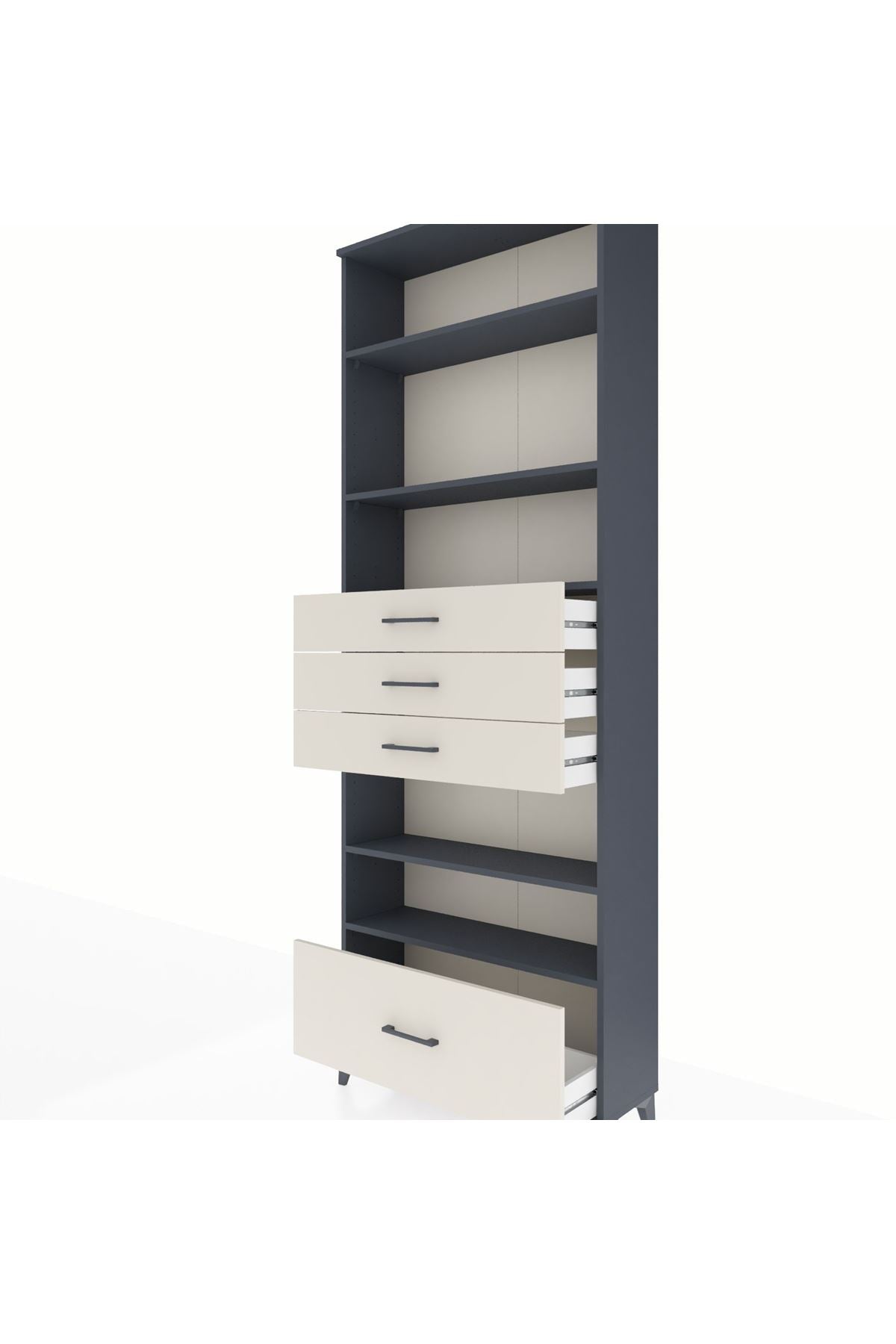 Arges Dolap 5 Raflı 4 Çekmeceli 88x30x243 - S33M020V4A