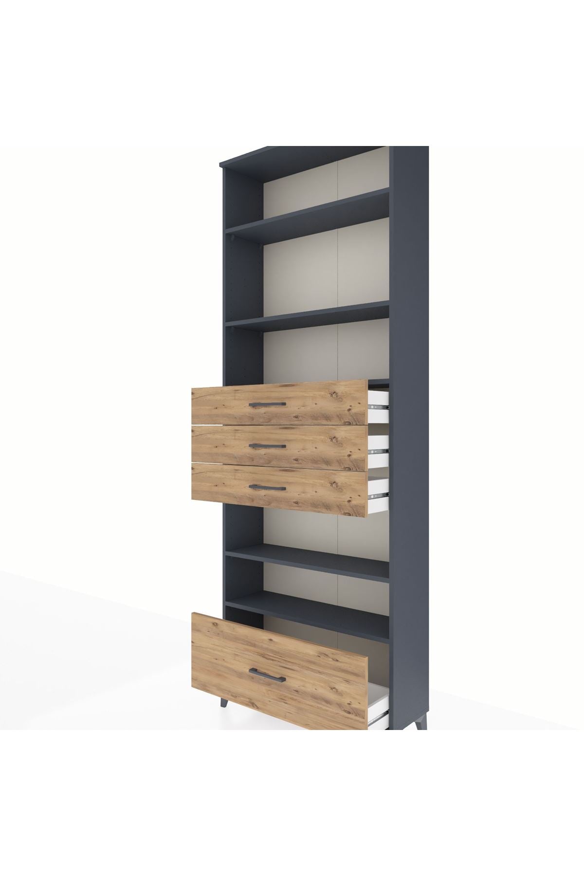 Arges Dolap 5 Raflı 4 Çekmeceli 88x30x243 - S33M020V6A