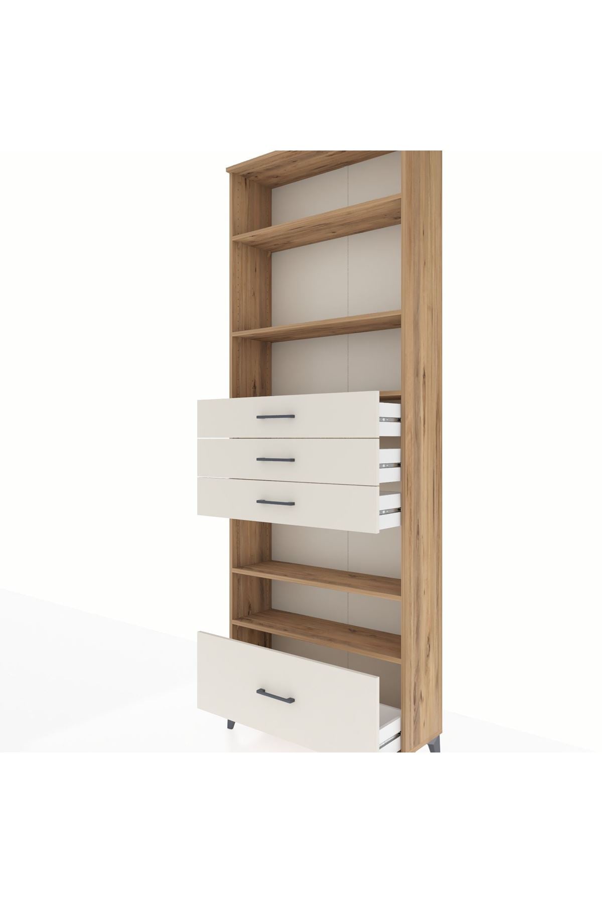 Arges Dolap 5 Raflı 4 Çekmeceli 88x30x243 - S33M020V7A