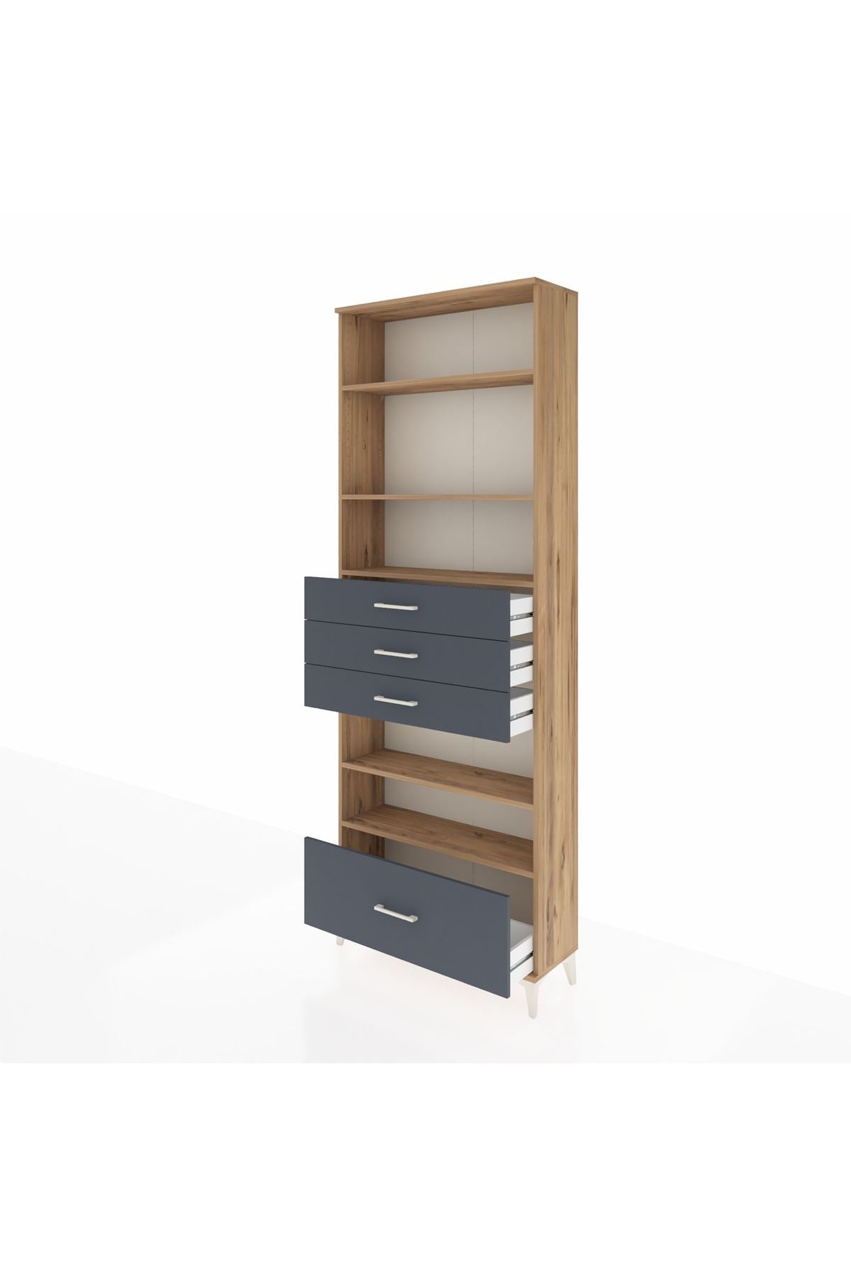 Arges Dolap 5 Raflı 4 Çekmeceli 88x30x243 - S33M020V8A