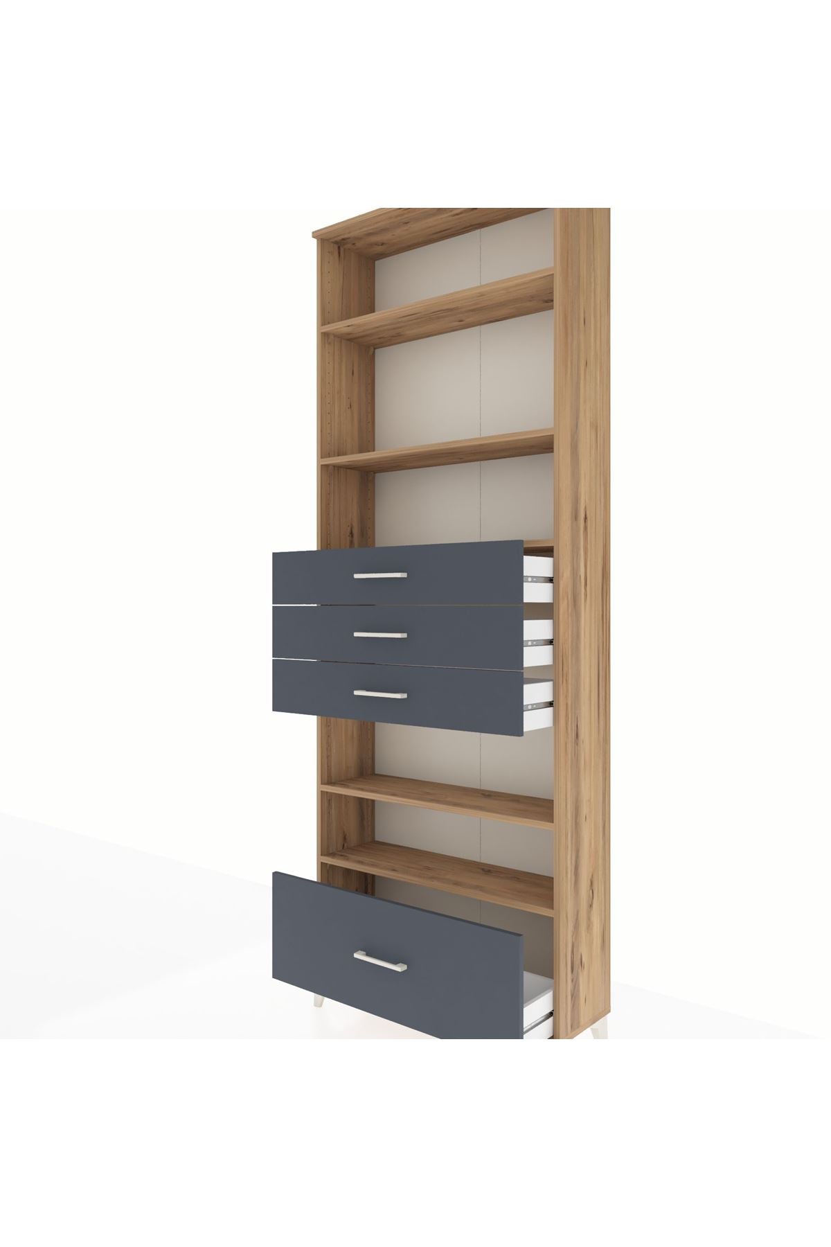 Arges Dolap 5 Raflı 4 Çekmeceli 88x30x243 - S33M020V8A