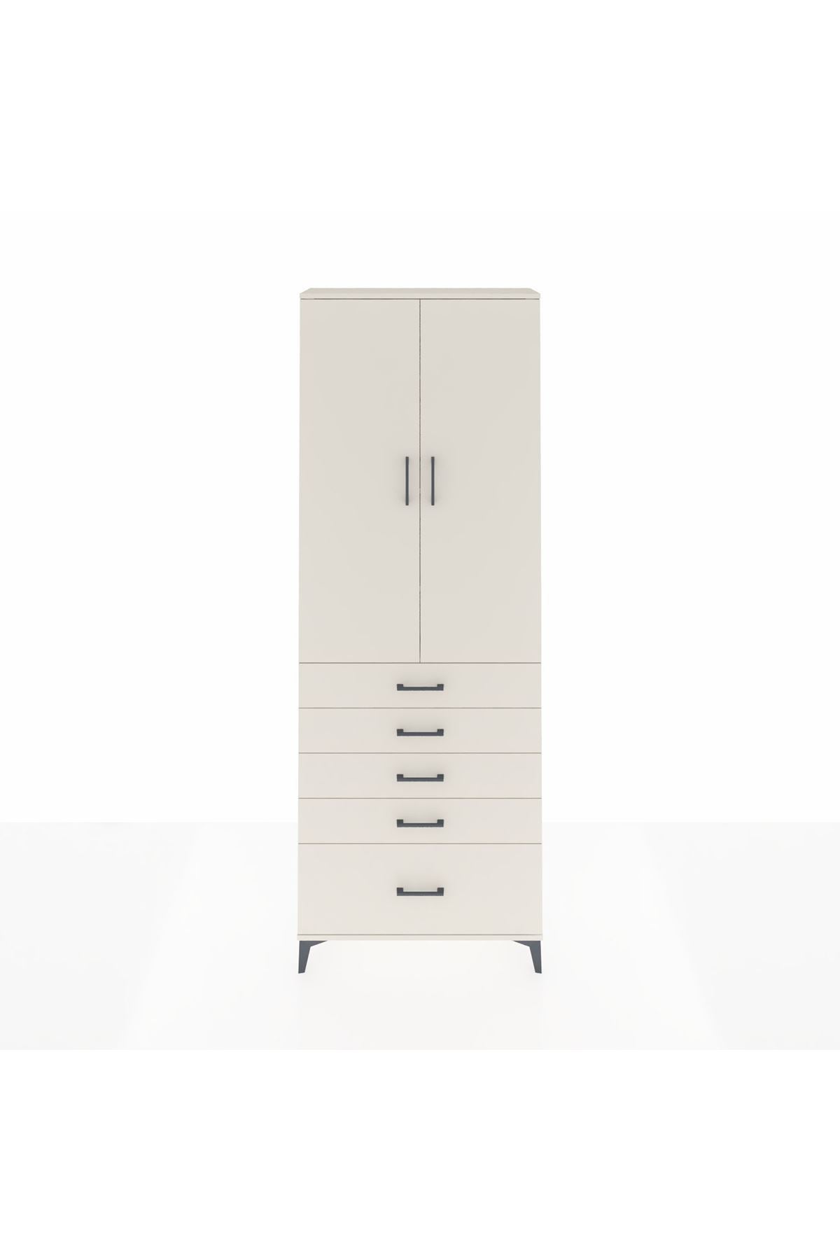 Arges Dolap 4 Raflı 5 Çekmeceli 2 Kapaklı 88x30x243 - S33M021V1A