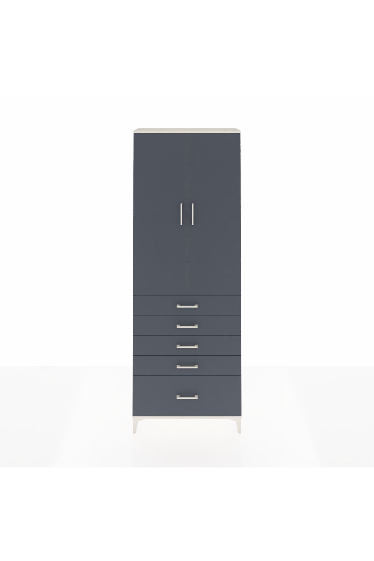 Arges Dolap 4 Raflı 5 Çekmeceli 2 Kapaklı 88x30x243 - S33M021V2A