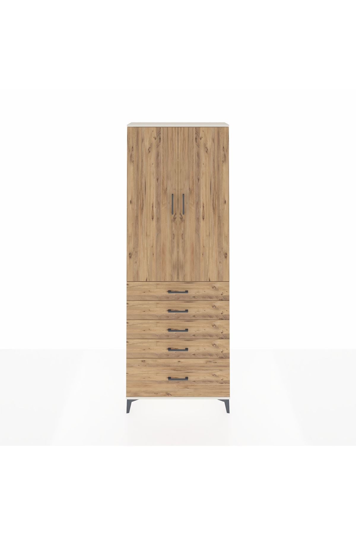 Arges Dolap 4 Raflı 5 Çekmeceli 2 Kapaklı 88x30x243 - S33M021V3A