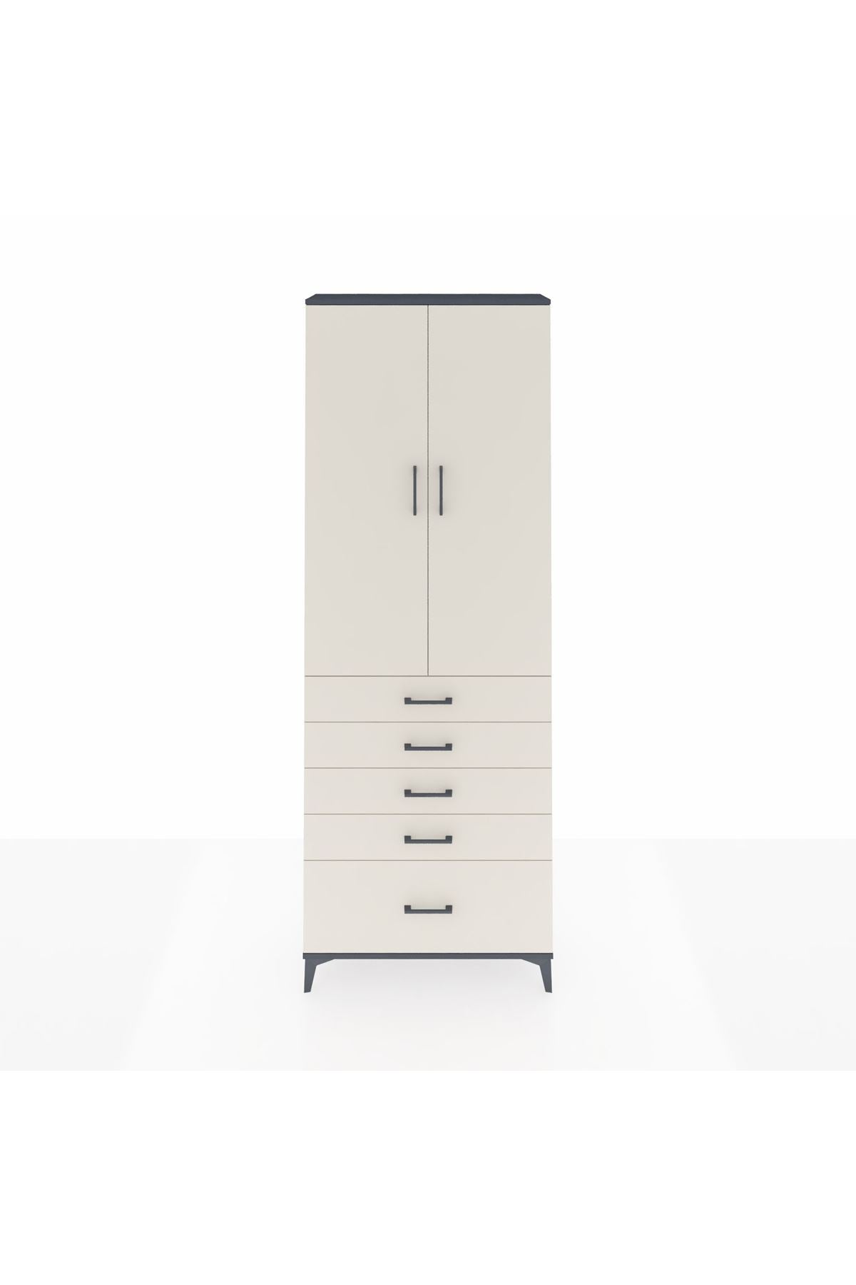 Arges Dolap 4 Raflı 5 Çekmeceli 2 Kapaklı 88x30x243 - S33M021V4A