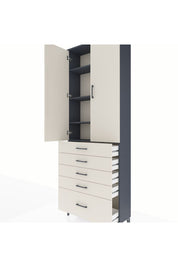 Arges Dolap 4 Raflı 5 Çekmeceli 2 Kapaklı 88x30x243 - S33M021V4A