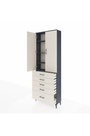 Arges Dolap 4 Raflı 5 Çekmeceli 2 Kapaklı 88x30x243 - S33M021V4A