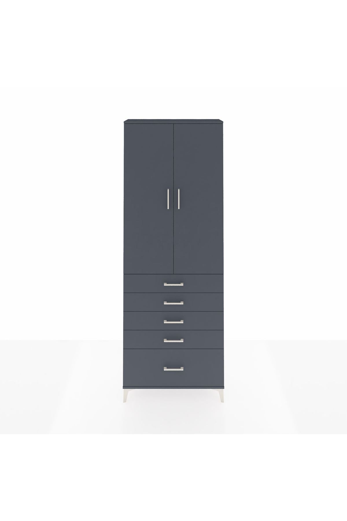 Arges Dolap 4 Raflı 5 Çekmeceli 2 Kapaklı 88x30x243 - S33M021V5A