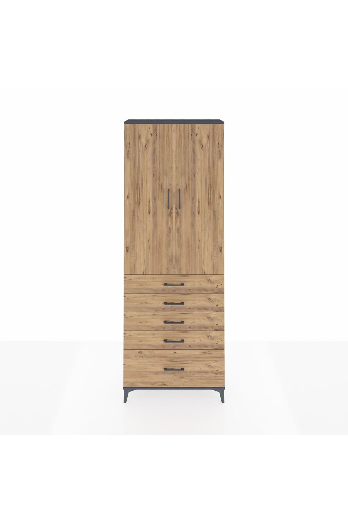 Arges Dolap 4 Raflı 5 Çekmeceli 2 Kapaklı 88x30x243 - S33M021V6A