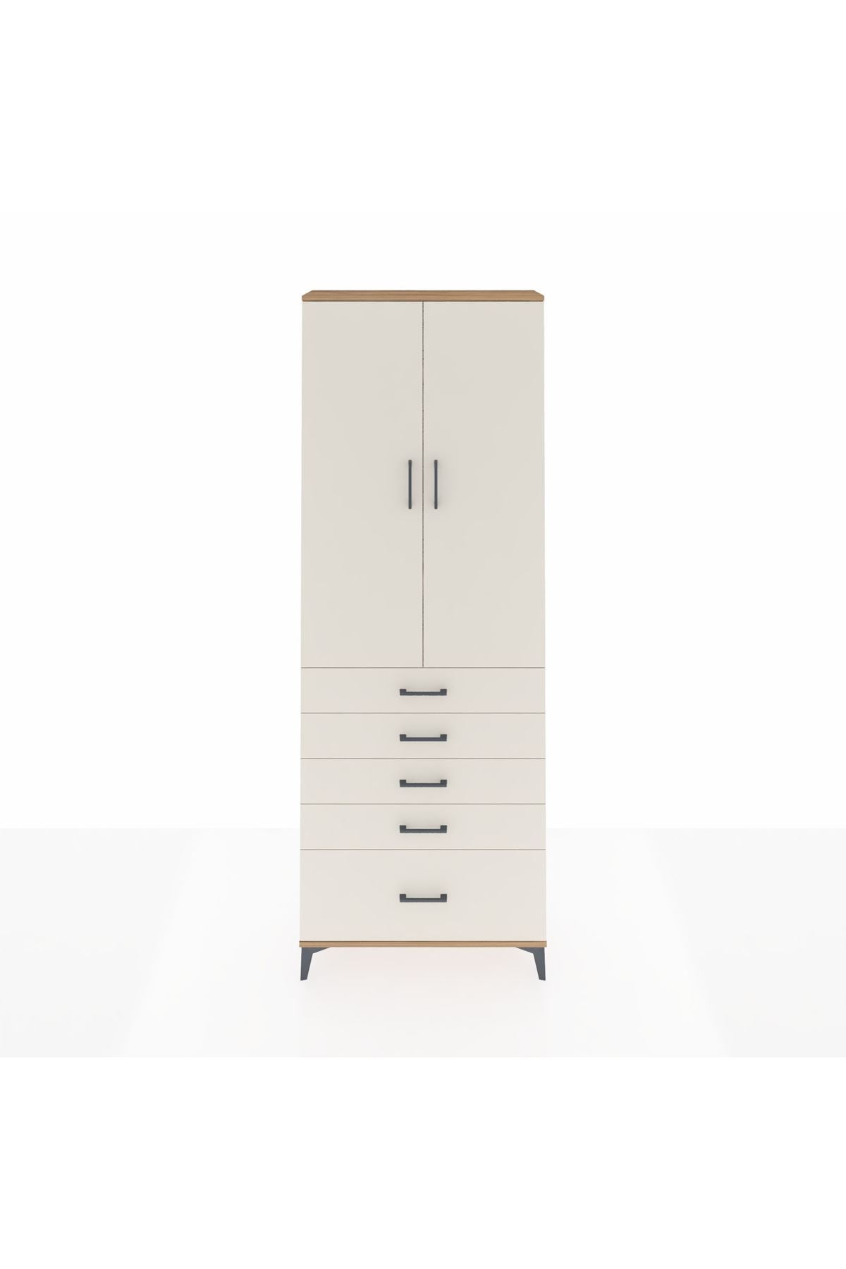 Arges Dolap 4 Raflı 5 Çekmeceli 2 Kapaklı 88x30x243 - S33M021V7A