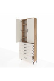 Arges Dolap 4 Raflı 5 Çekmeceli 2 Kapaklı 88x30x243 - S33M021V7A