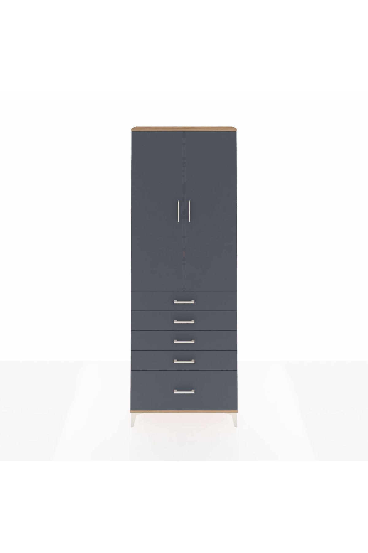 Arges Dolap 4 Raflı 5 Çekmeceli 2 Kapaklı 88x30x243 - S33M021V8A