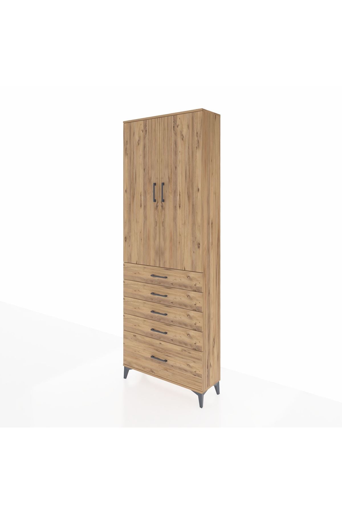 Arges Dolap 4 Raflı 5 Çekmeceli 2 Kapaklı 88x30x243 - S33M021V9A