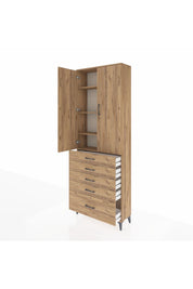Arges Dolap 4 Raflı 5 Çekmeceli 2 Kapaklı 88x30x243 - S33M021V9A