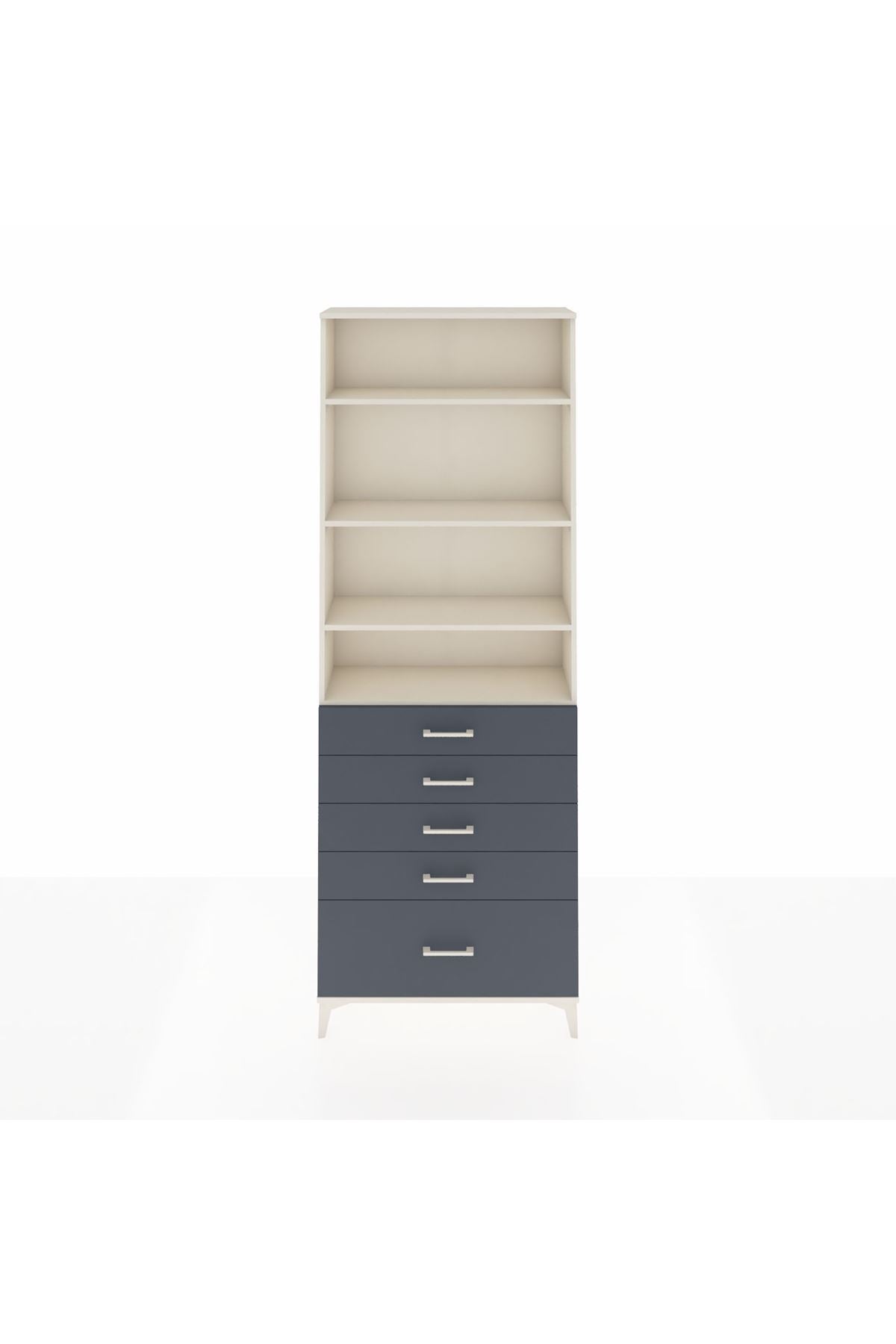 Arges Dolap 4 Raflı 5 Çekmeceli 88x30x243 - S33M022V2A