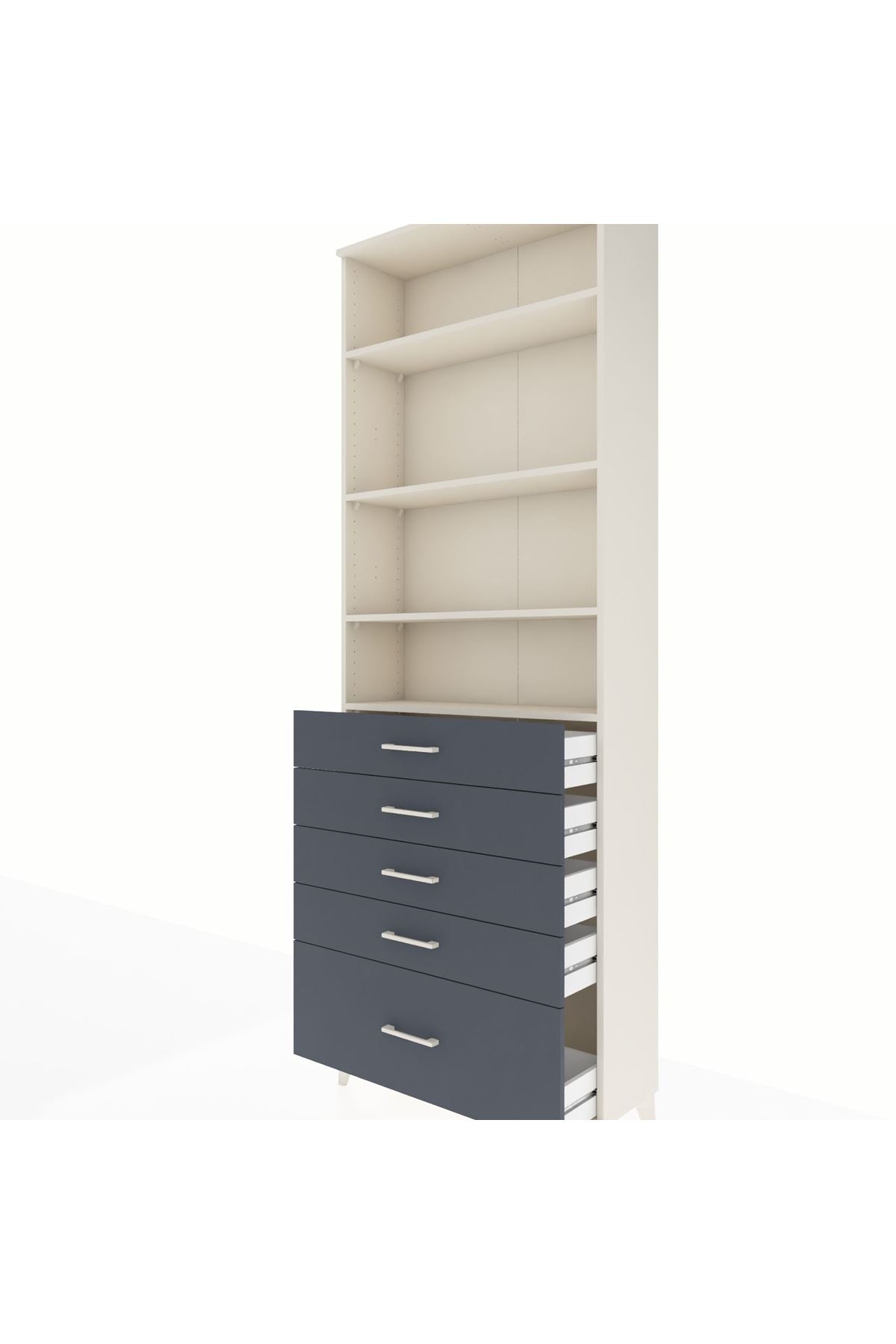 Arges Dolap 4 Raflı 5 Çekmeceli 88x30x243 - S33M022V2A