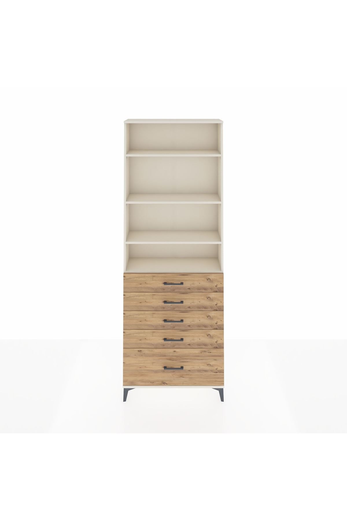 Arges Dolap 4 Raflı 5 Çekmeceli 88x30x243 - S33M022V3A