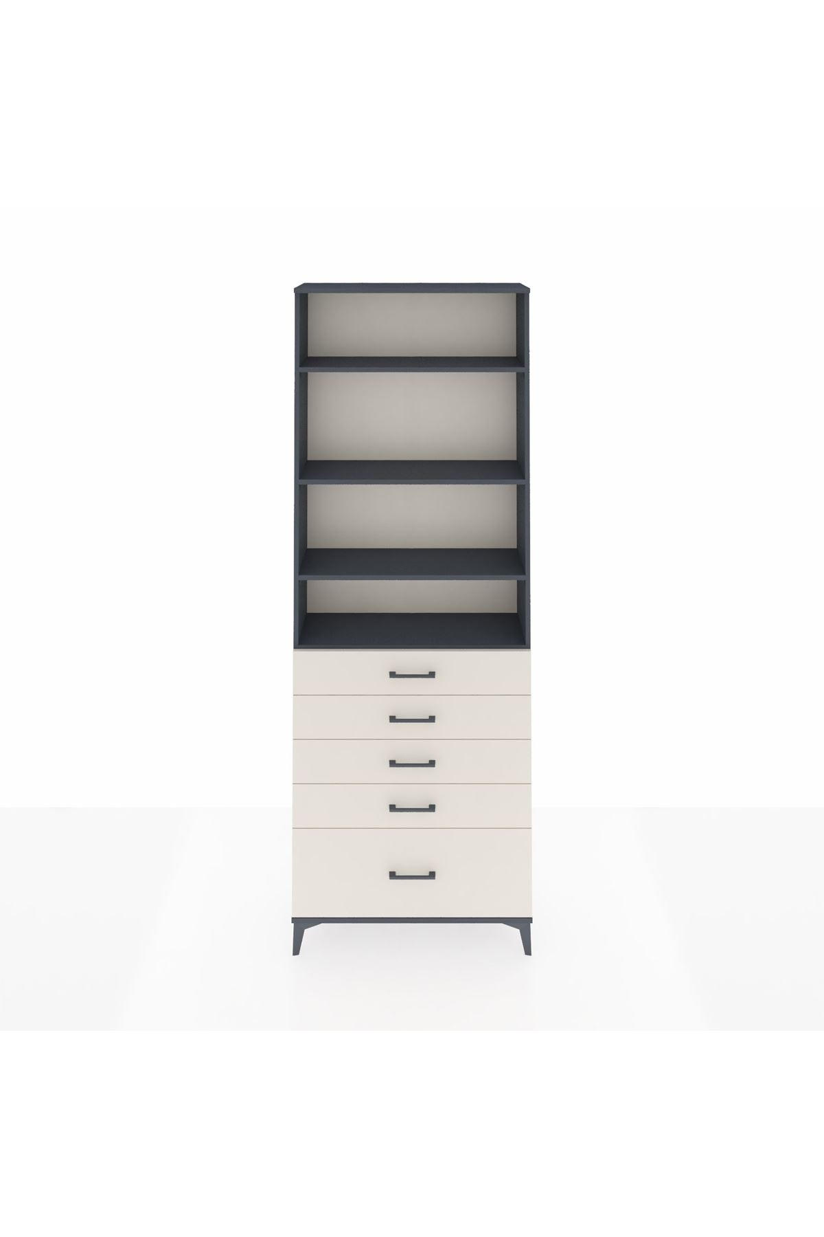 Arges Dolap 4 Raflı 5 Çekmeceli 88x30x243 - S33M022V4A