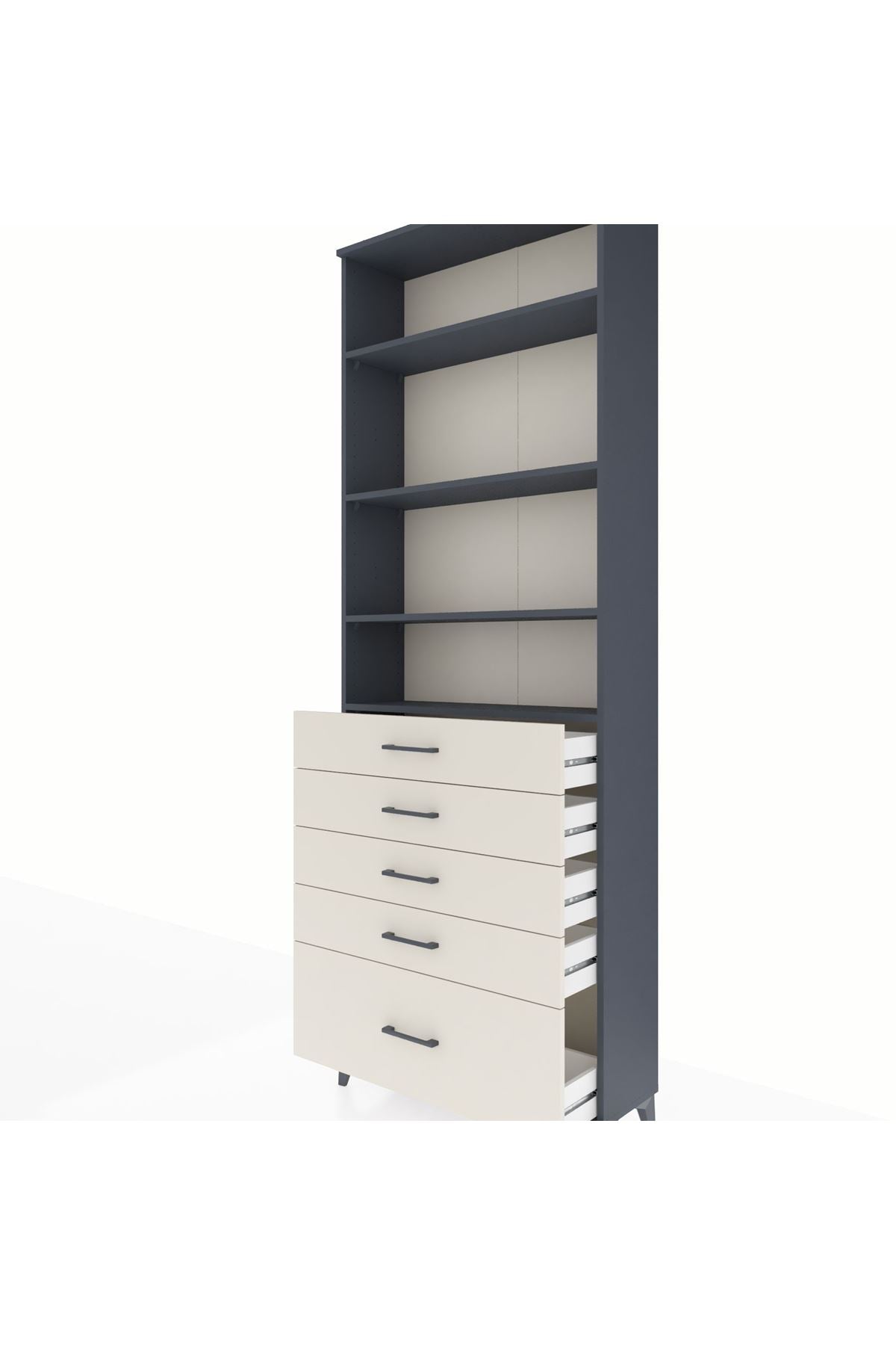 Arges Dolap 4 Raflı 5 Çekmeceli 88x30x243 - S33M022V4A