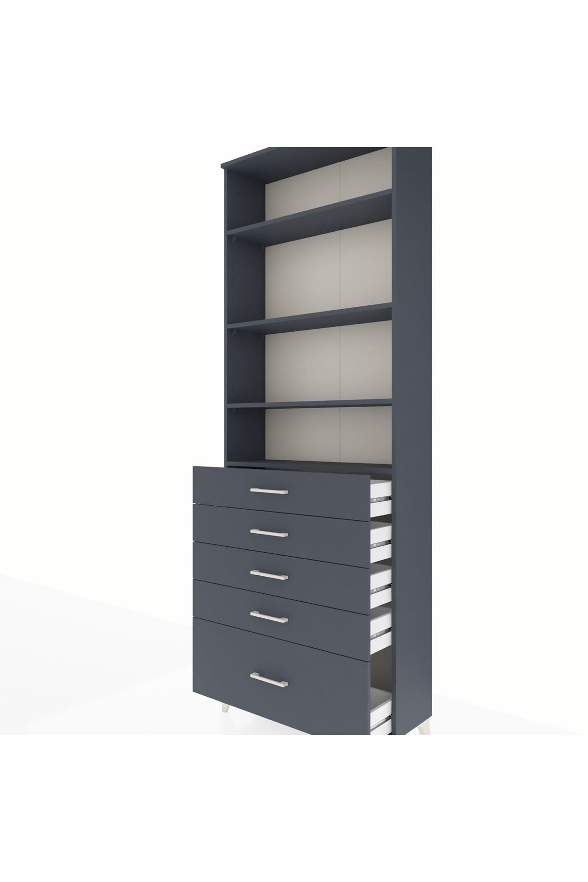 Arges Dolap 4 Raflı 5 Çekmeceli 88x30x243 - S33M022V5A
