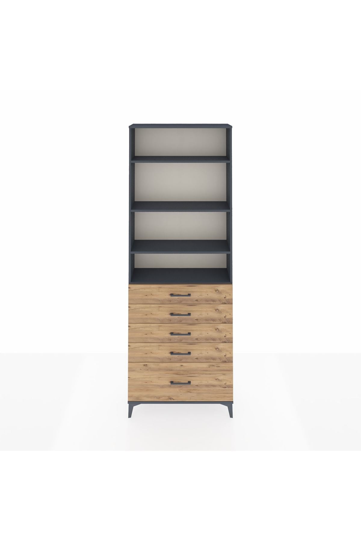 Arges Dolap 4 Raflı 5 Çekmeceli 88x30x243 - S33M022V6A