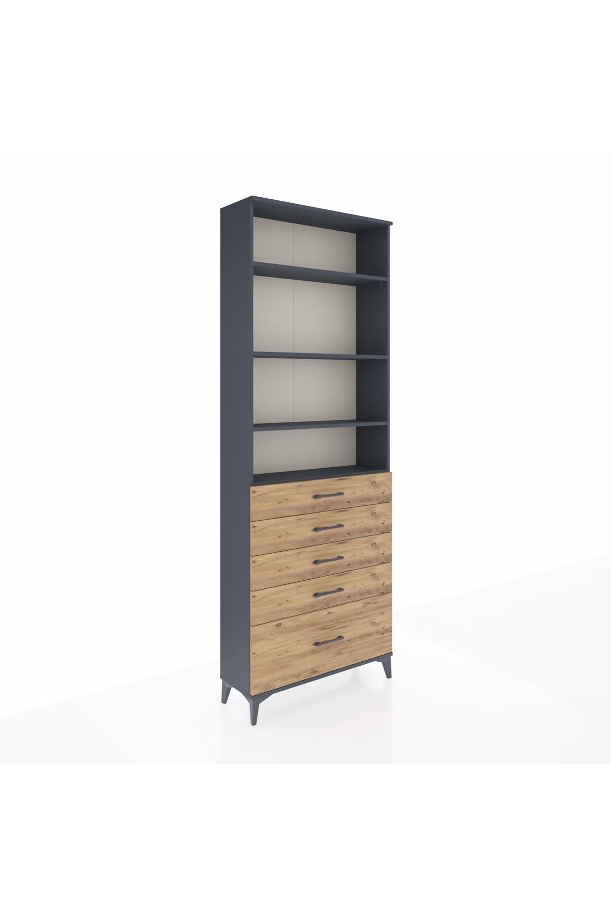 Arges Dolap 4 Raflı 5 Çekmeceli 88x30x243 - S33M022V6A