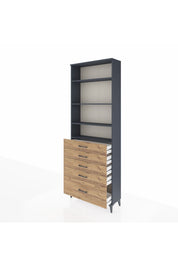 Arges Dolap 4 Raflı 5 Çekmeceli 88x30x243 - S33M022V6A