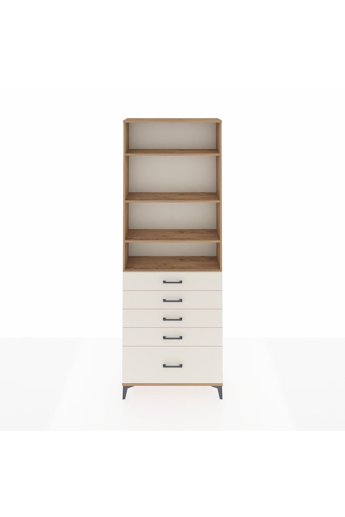 Arges Dolap 4 Raflı 5 Çekmeceli 88x30x243 - S33M022V7A