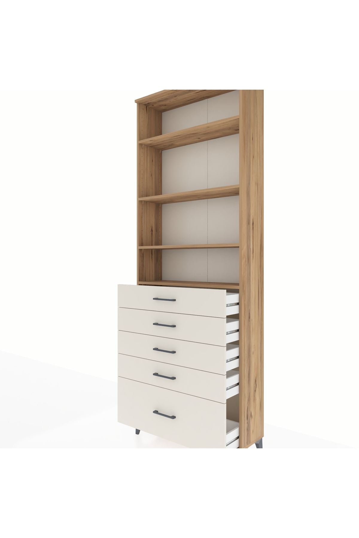 Arges Dolap 4 Raflı 5 Çekmeceli 88x30x243 - S33M022V7A