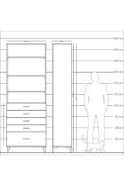 Arges Dolap 4 Raflı 5 Çekmeceli 88x30x243 - S33M022V7A