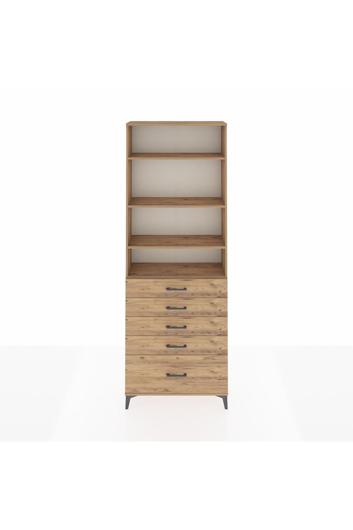 Arges Dolap 4 Raflı 5 Çekmeceli 88x30x243 - S33M022V9A