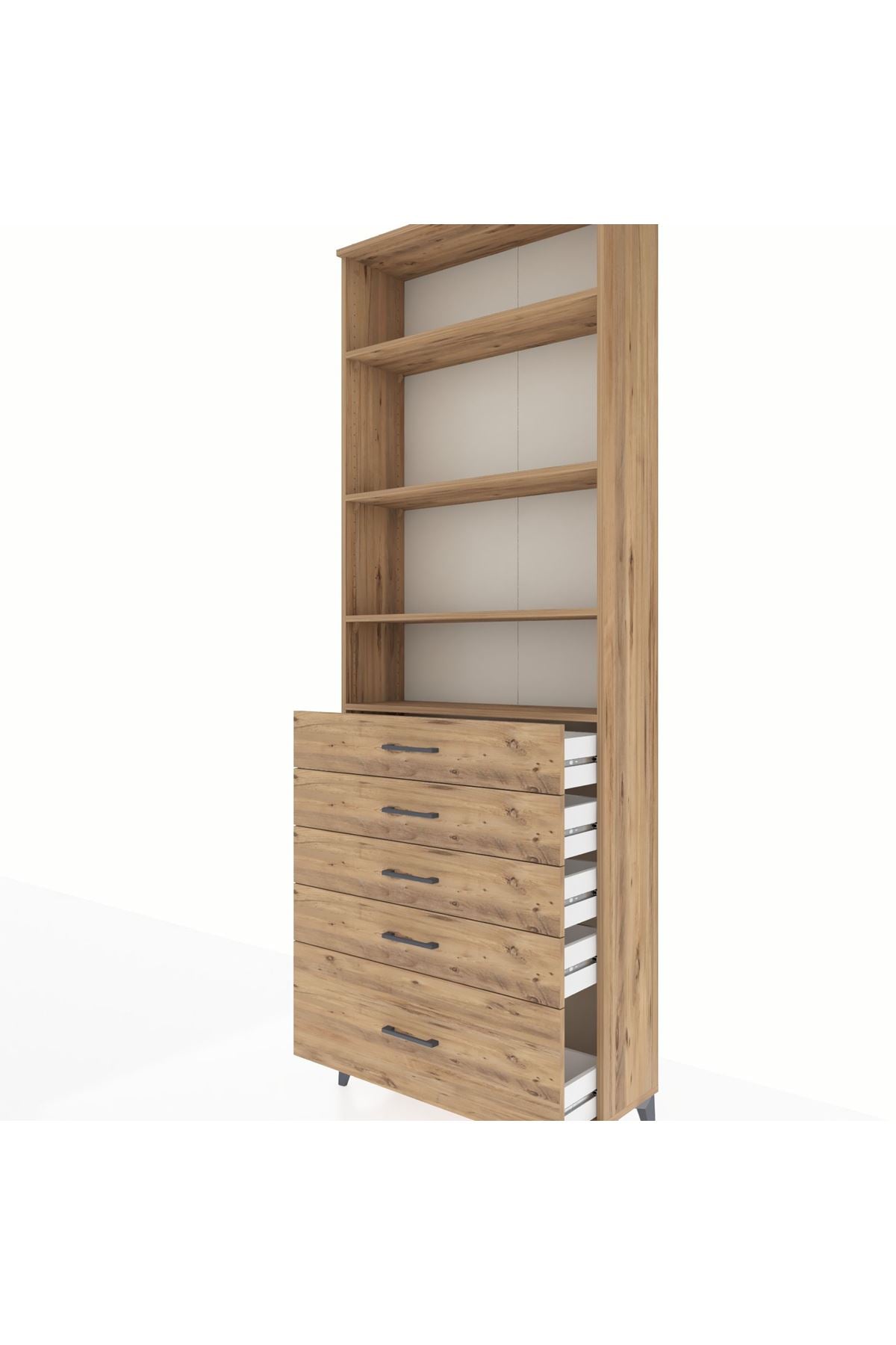 Arges Dolap 4 Raflı 5 Çekmeceli 88x30x243 - S33M022V9A