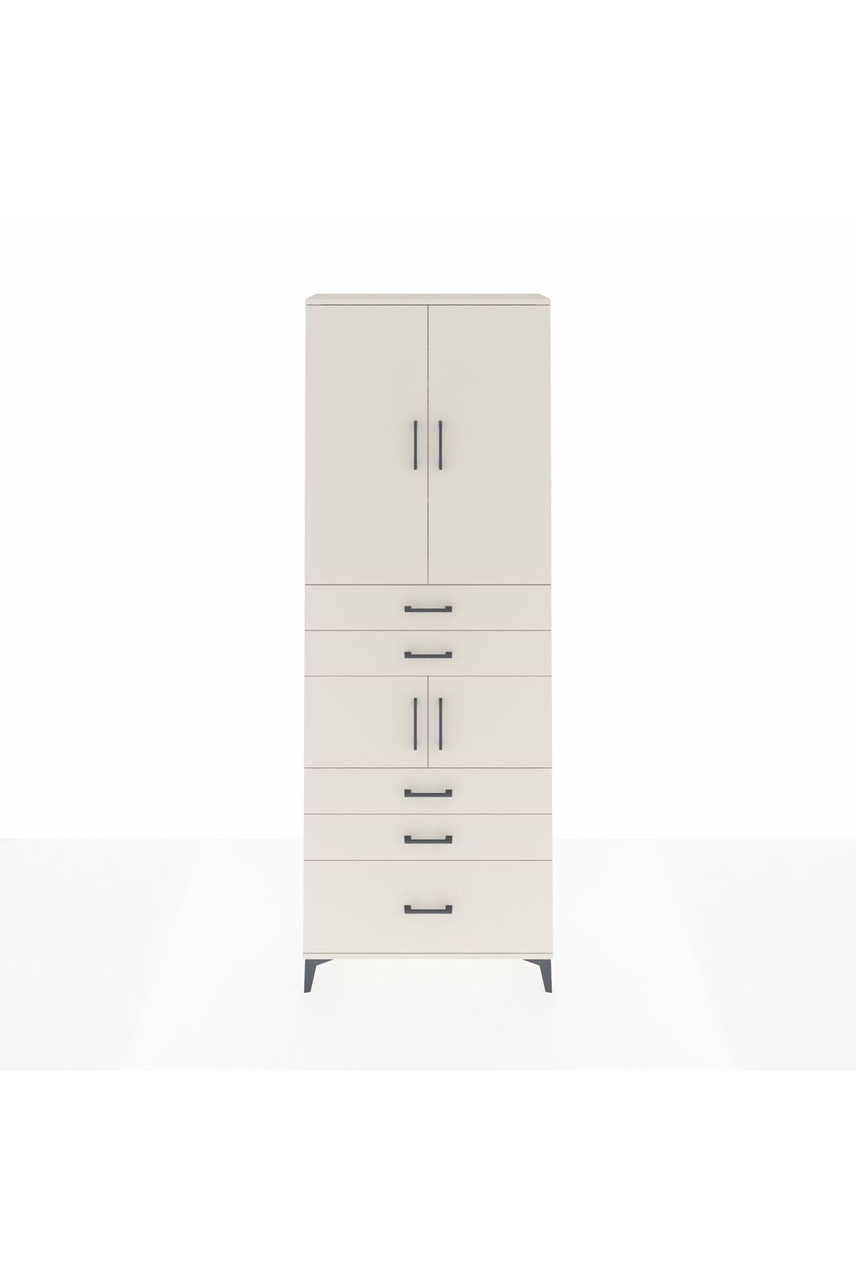 Arges Dolap 4 Raflı 5 Çekmeceli 4 Kapaklı 88x30x243 - S33M023V1A