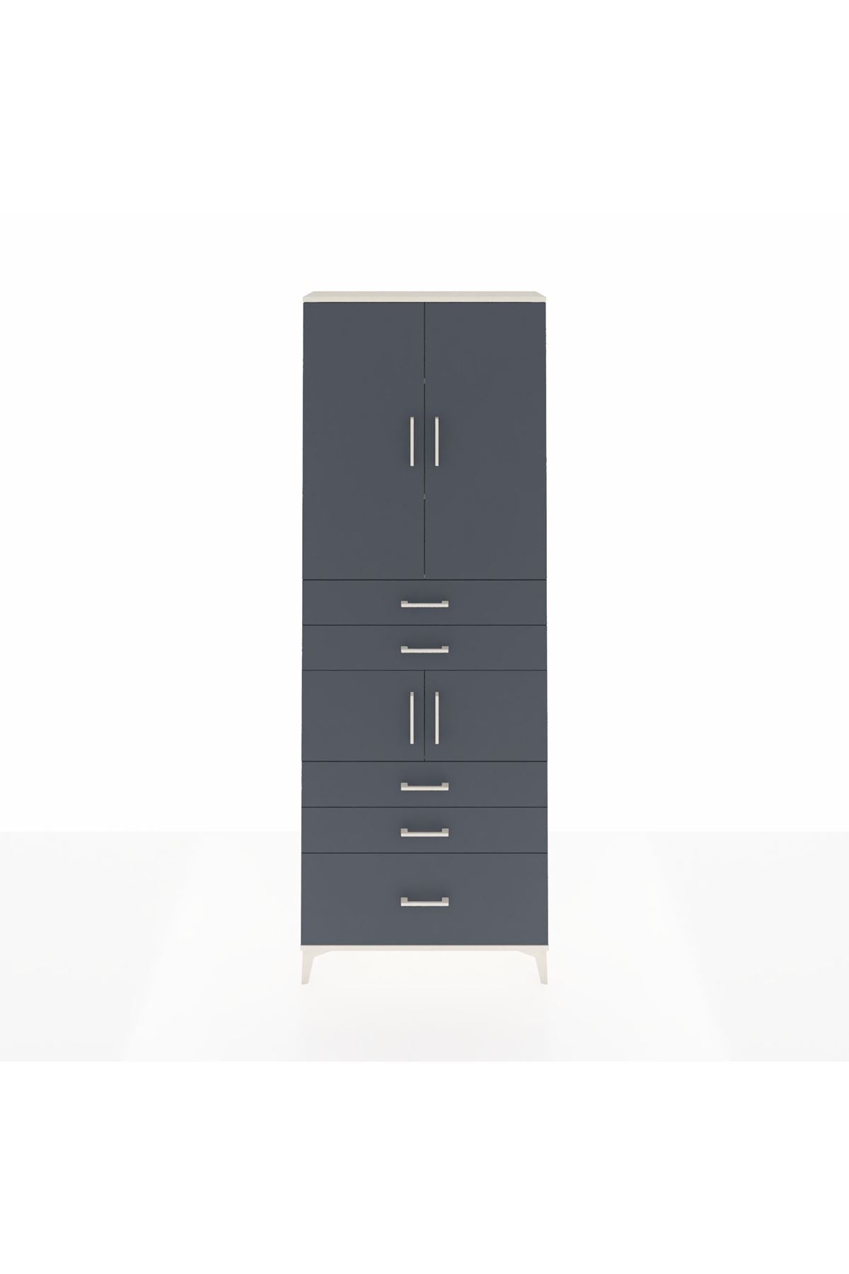 Arges Dolap 4 Raflı 5 Çekmeceli 4 Kapaklı 88x30x243 - S33M023V2A