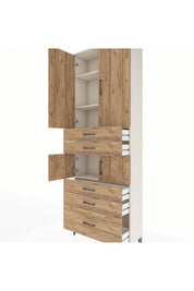 Arges Dolap 4 Raflı 5 Çekmeceli 4 Kapaklı 88x30x243 - S33M023V3A