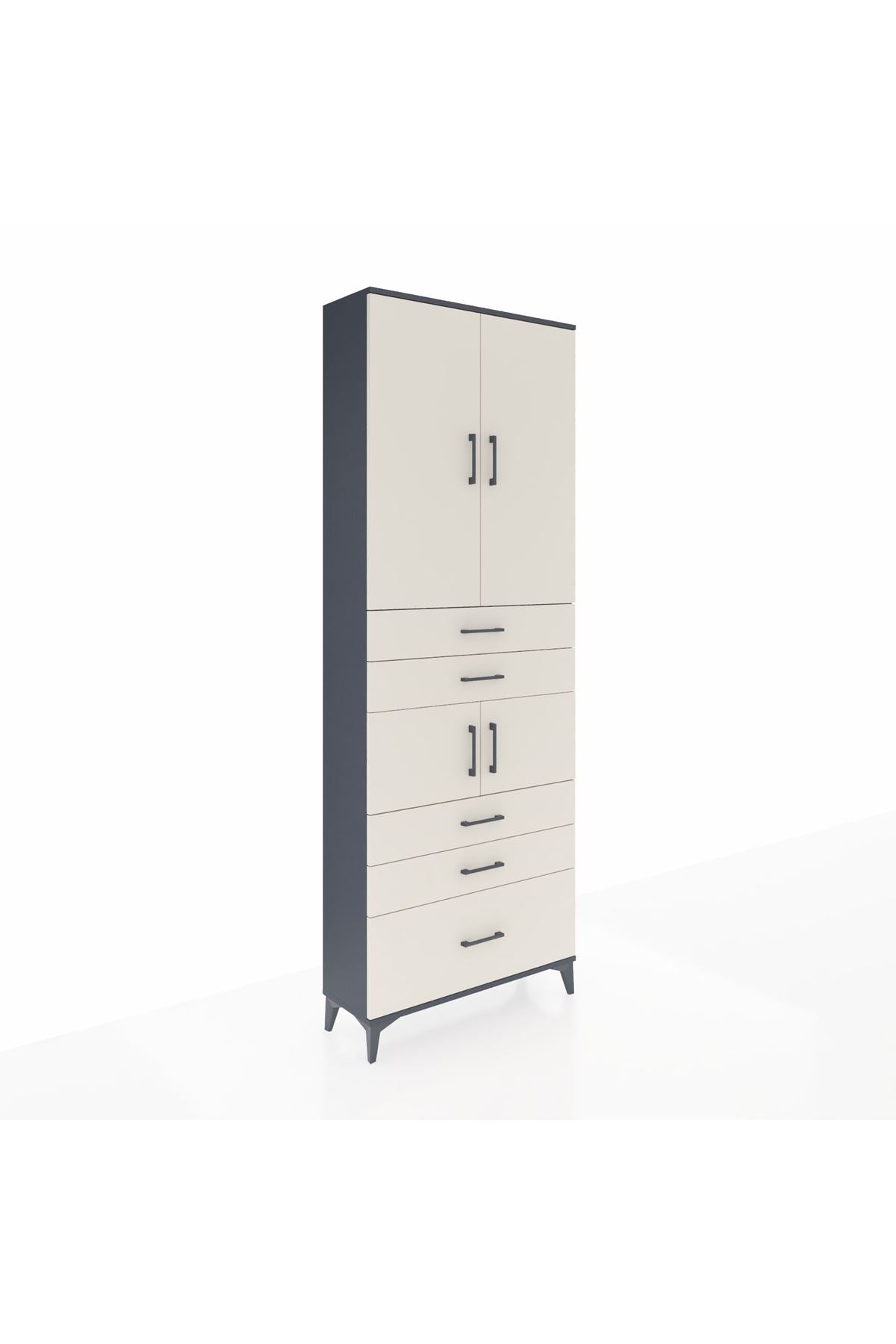 Arges Dolap 4 Raflı 5 Çekmeceli 4 Kapaklı 88x30x243 - S33M023V4A