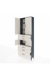 Arges Dolap 4 Raflı 5 Çekmeceli 4 Kapaklı 88x30x243 - S33M023V4A