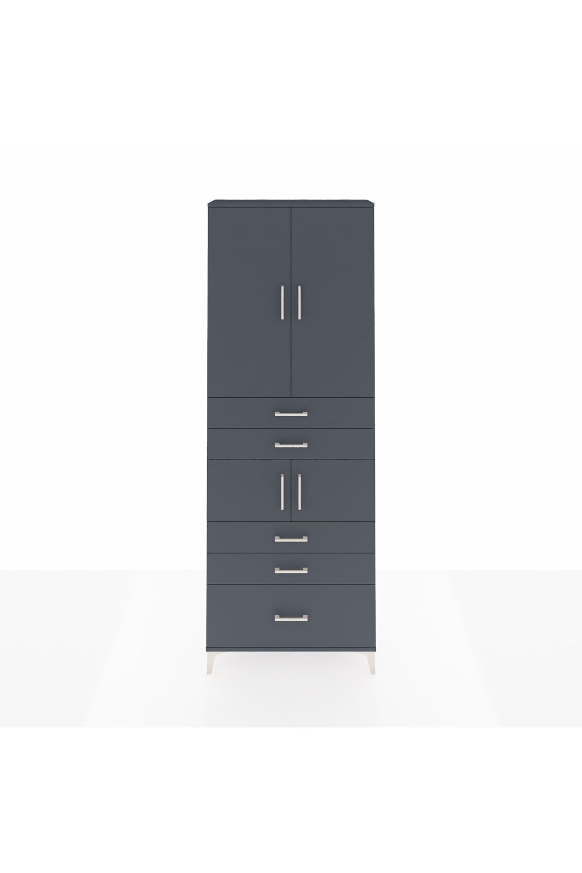 Arges Dolap 4 Raflı 5 Çekmeceli 4 Kapaklı 88x30x243 - S33M023V5A