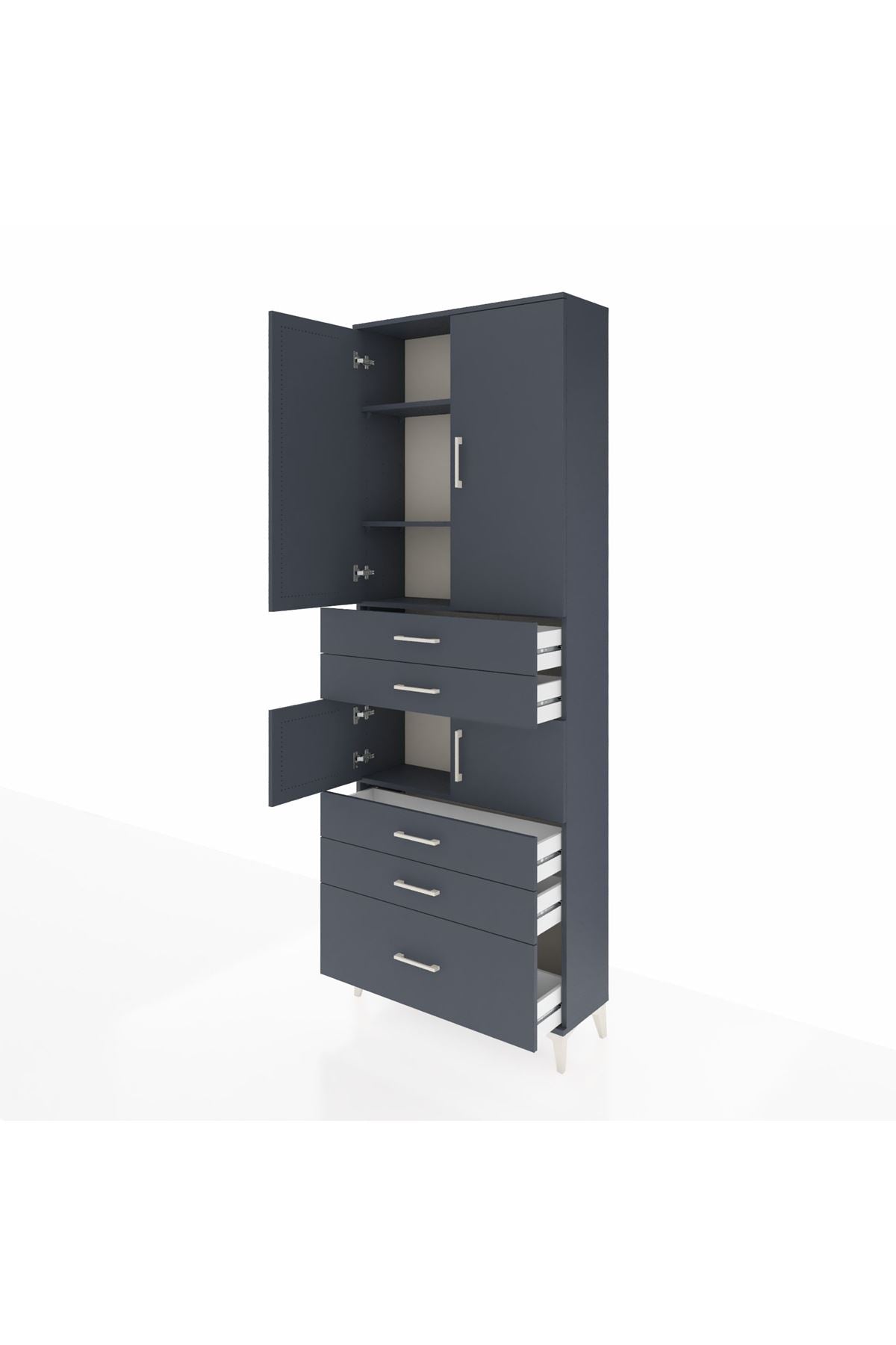 Arges Dolap 4 Raflı 5 Çekmeceli 4 Kapaklı 88x30x243 - S33M023V5A
