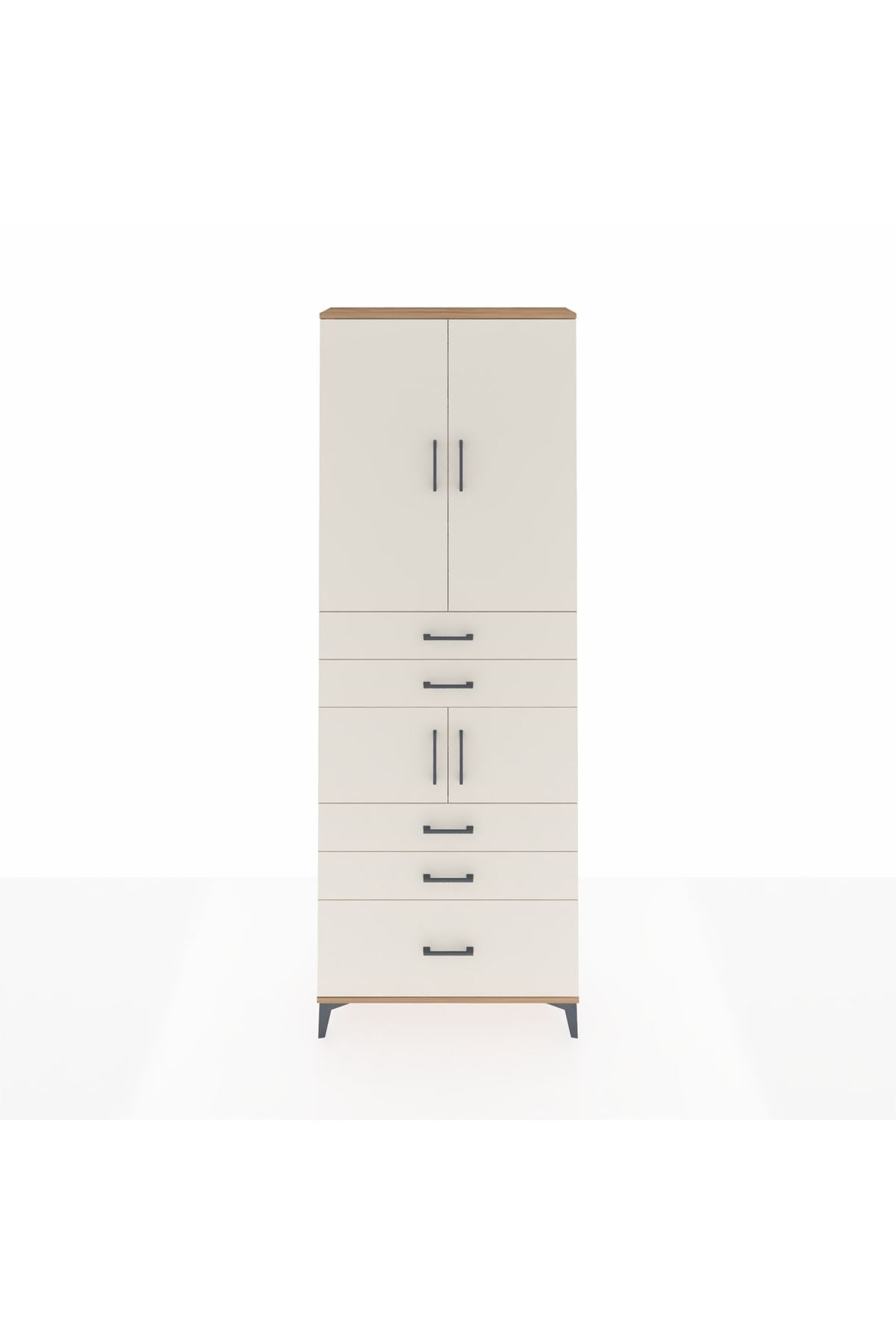 Arges Dolap 4 Raflı 5 Çekmeceli 4 Kapaklı 88x30x243 - S33M023V7A