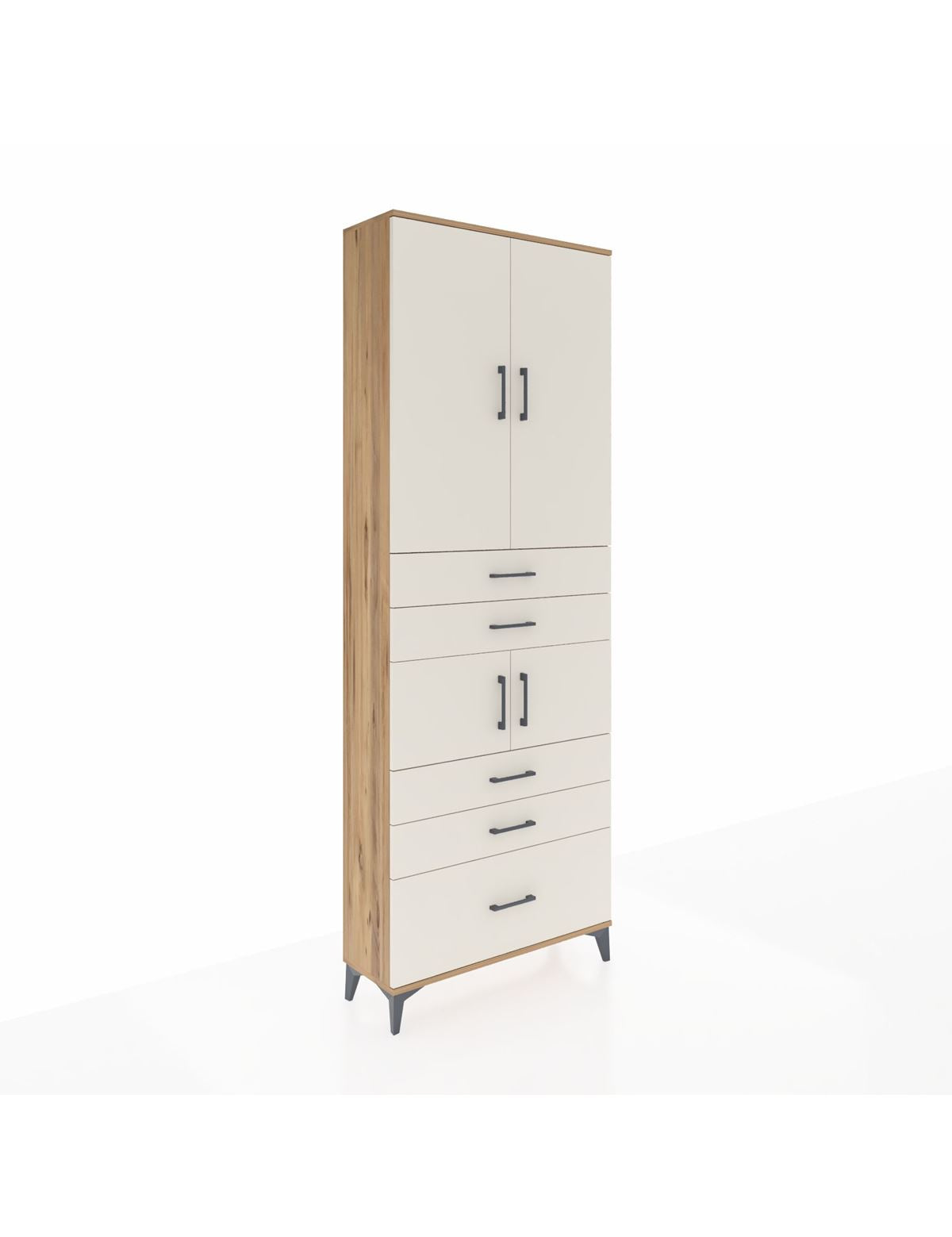 Arges Dolap 4 Raflı 5 Çekmeceli 4 Kapaklı 88x30x243 - S33M023V7A