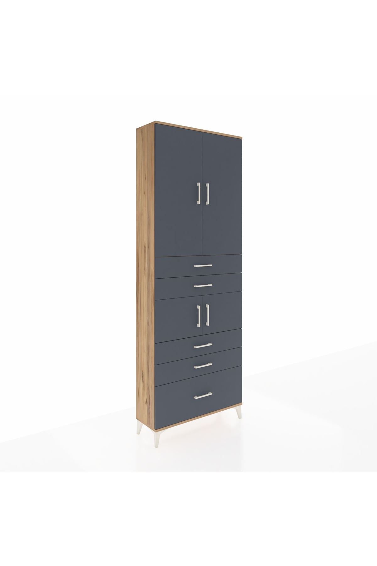 Arges Dolap 4 Raflı 5 Çekmeceli 4 Kapaklı 88x30x243 - S33M023V8A