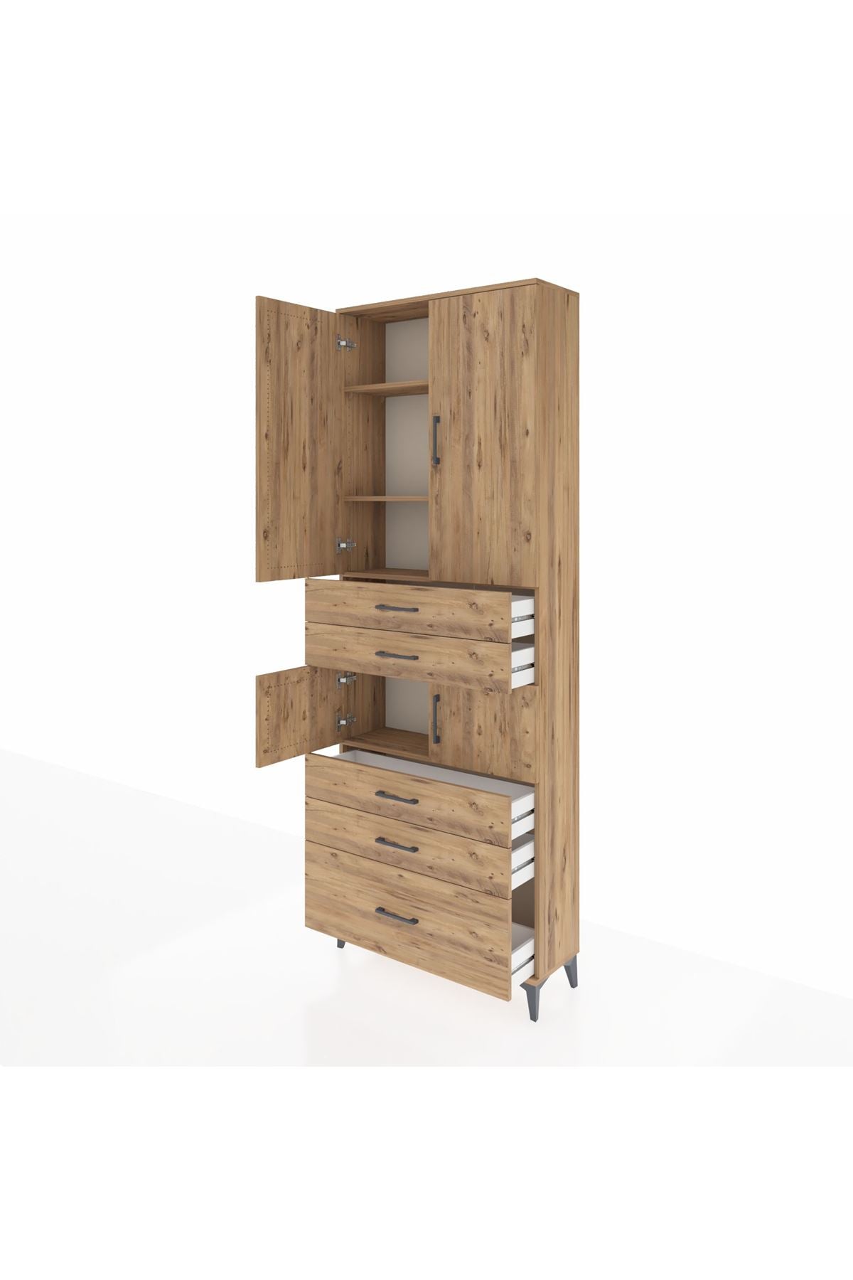 Arges Dolap 4 Raflı 5 Çekmeceli 4 Kapaklı 88x30x243 - S33M023V9A