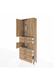 Arges Dolap 4 Raflı 5 Çekmeceli 4 Kapaklı 88x30x243 - S33M023V9A