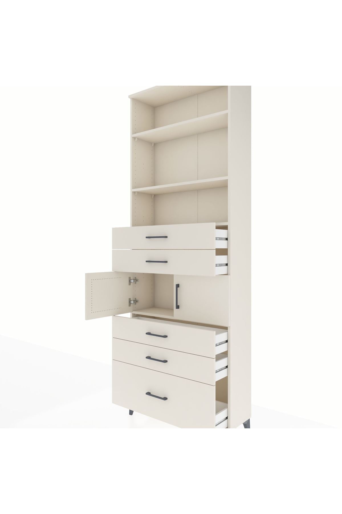 Arges Dolap 4 Raflı 5 Çekmeceli 2 Kapaklı 88x30x243 - S33M024V1A
