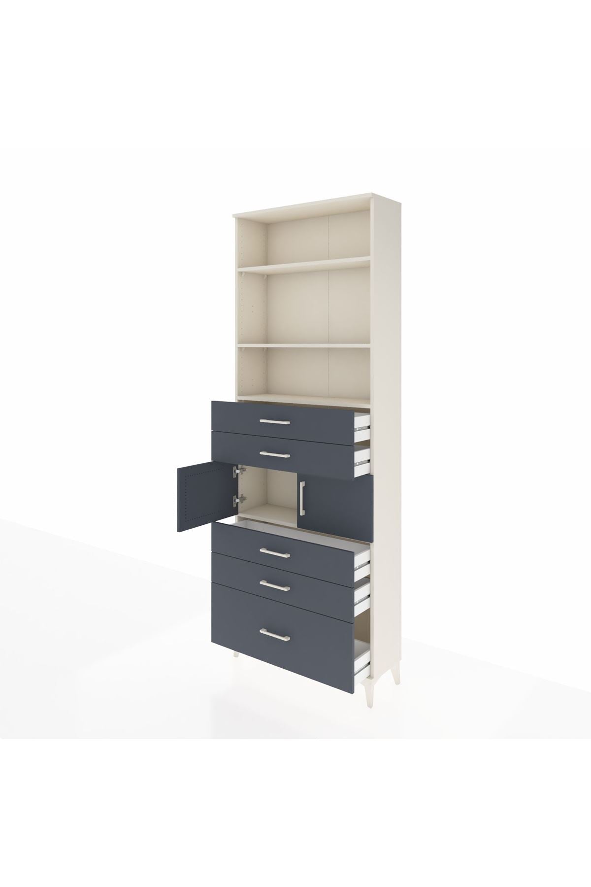 Arges Dolap 4 Raflı 5 Çekmeceli 2 Kapaklı 88x30x243 - S33M024V2A