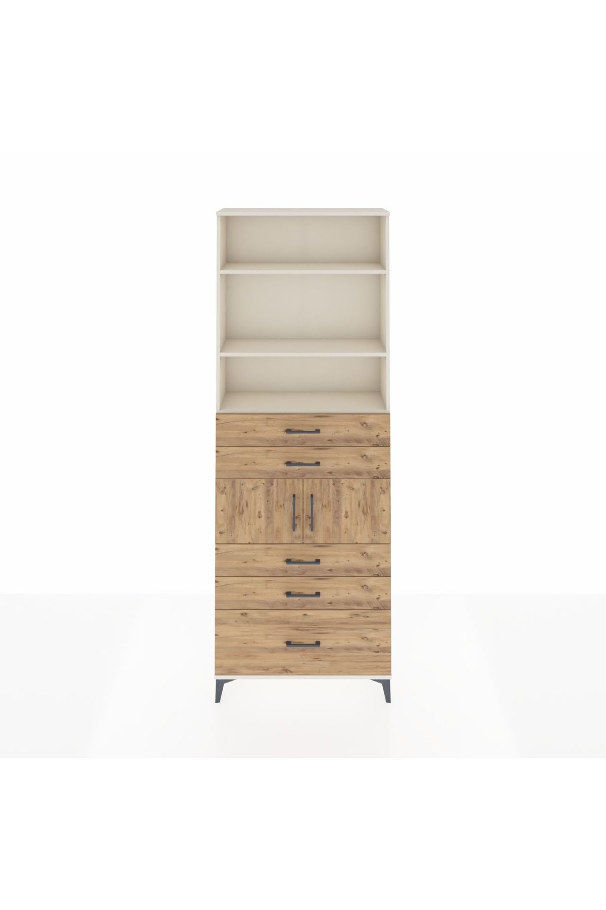 Arges Dolap 4 Raflı 5 Çekmeceli 2 Kapaklı 88x30x243 - S33M024V3A