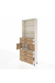 Arges Dolap 4 Raflı 5 Çekmeceli 2 Kapaklı 88x30x243 - S33M024V3A